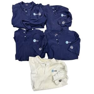 Vintage LOT OF 5 AT&T Employee Embroidered Logo Shirts - One Long Sleeve 4 Short